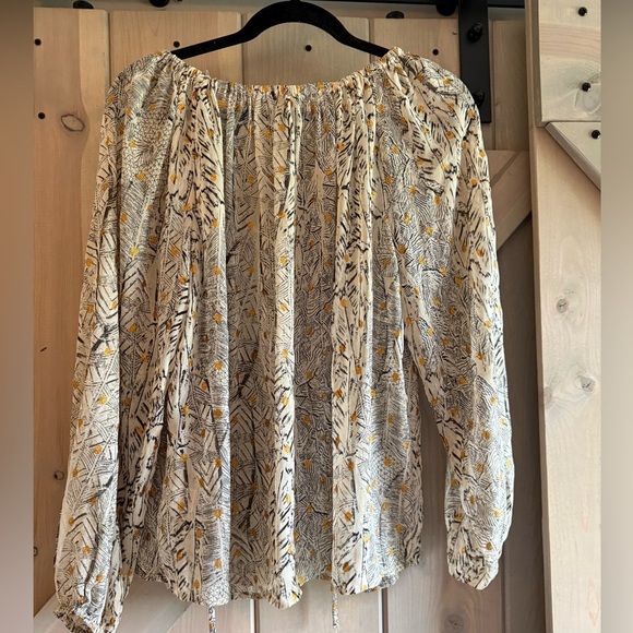 Lovestitch Feather Design Blouse with Gold Highlights - Picture 5 of 6